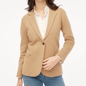 J. Crew Tan Schoolboy Knit Blazer, Women Large